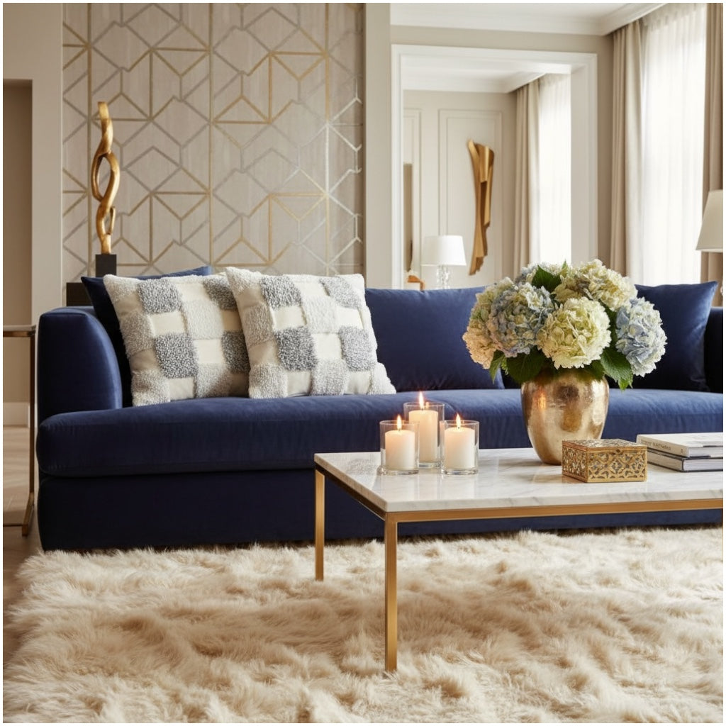 Modern Checkered Tufted Scatter Cushions – 45×45 cm (Set of 2