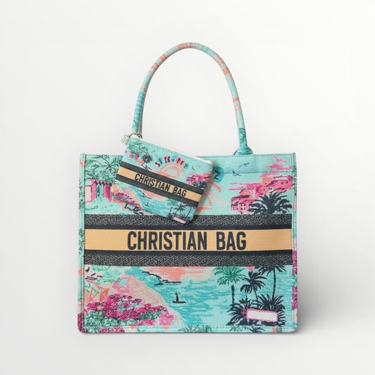 Tropical Print Chic Shopper Tote Bag