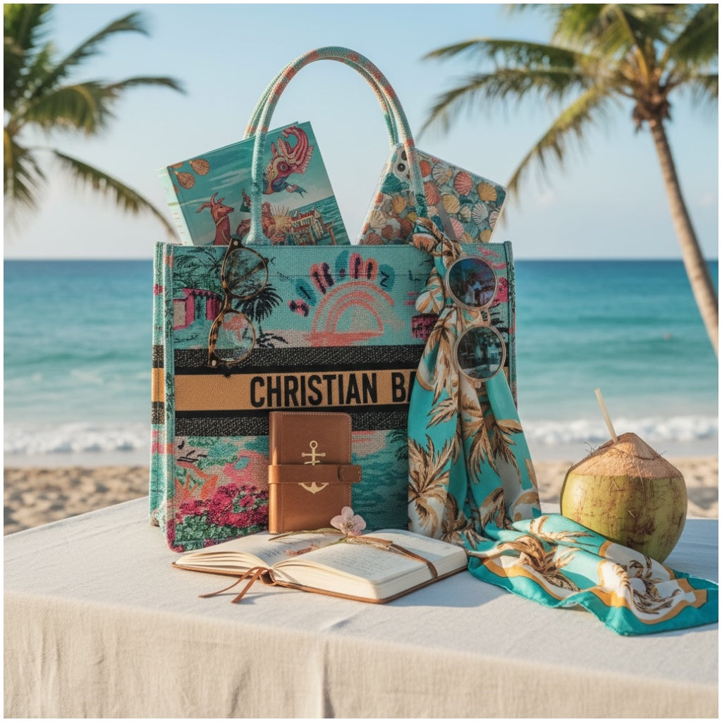 Tropical Print Chic Shopper Tote Bag