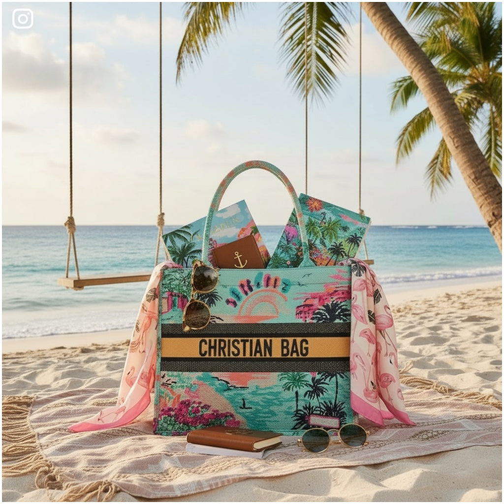 Tropical Print Chic Shopper Tote Bag