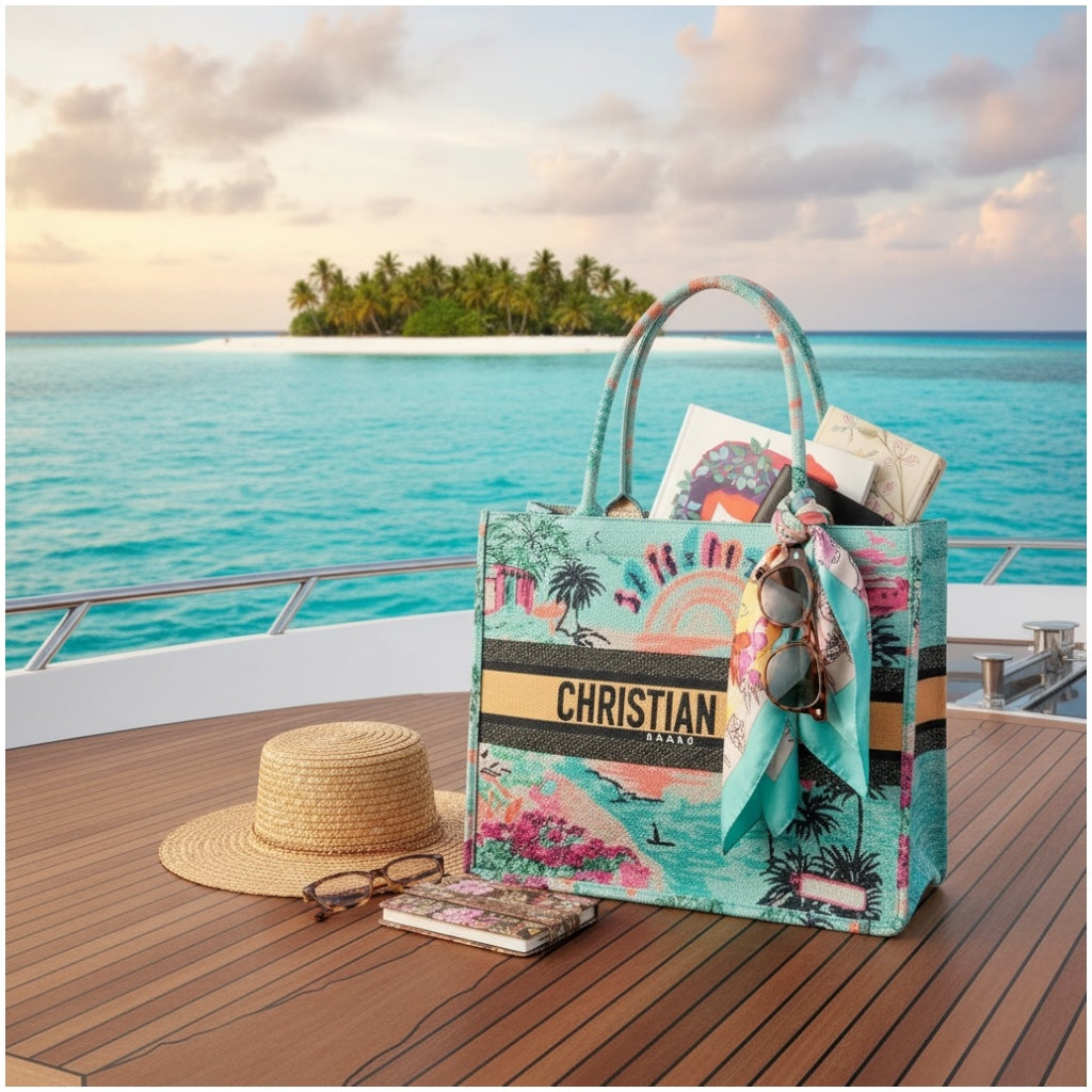 Tropical Print Chic Shopper Tote Bag