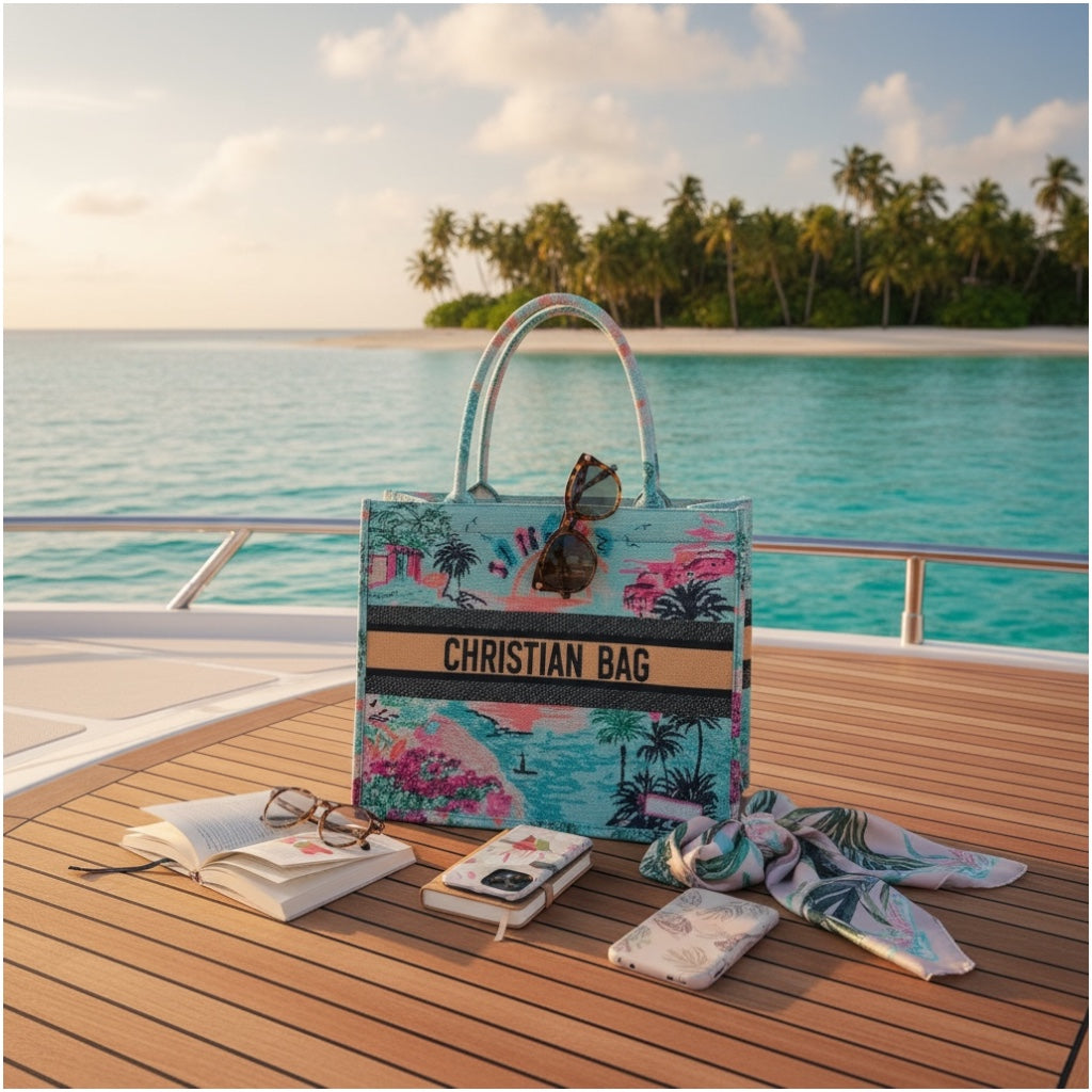 Tropical Print Chic Shopper Tote Bag