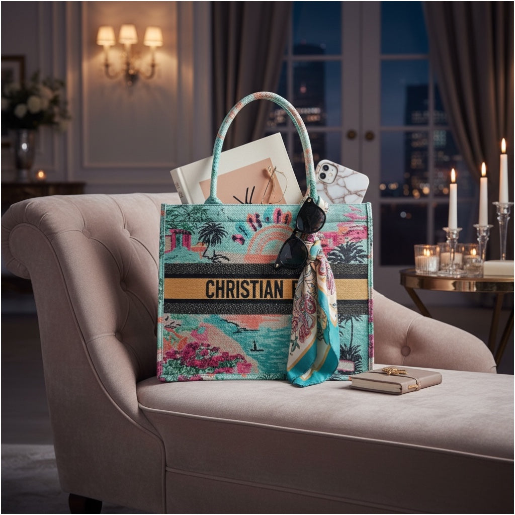 Tropical Print Chic Shopper Tote Bag