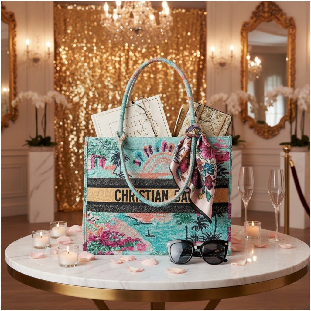 Tropical Print Chic Shopper Tote Bag