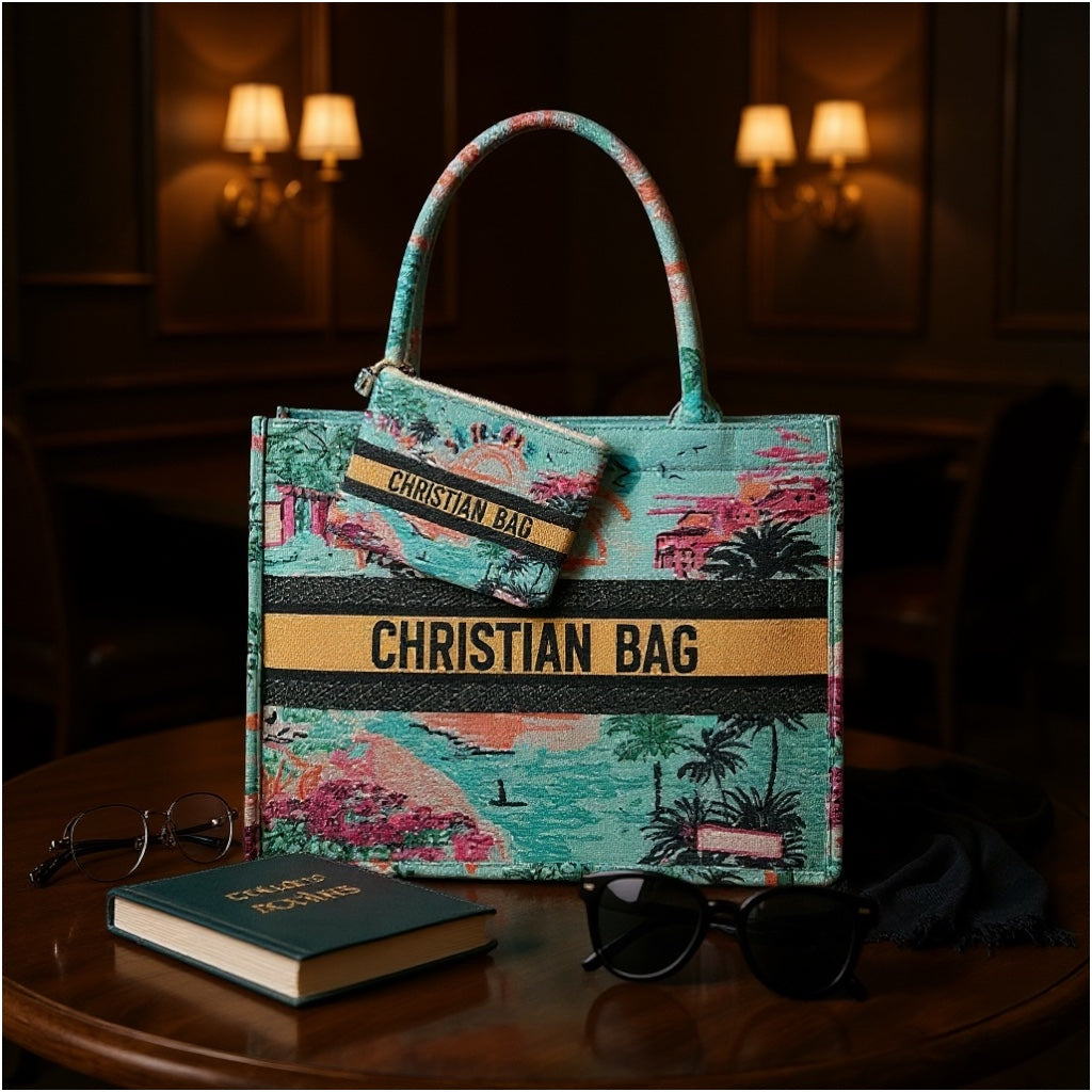 Tropical Print Chic Shopper Tote Bag