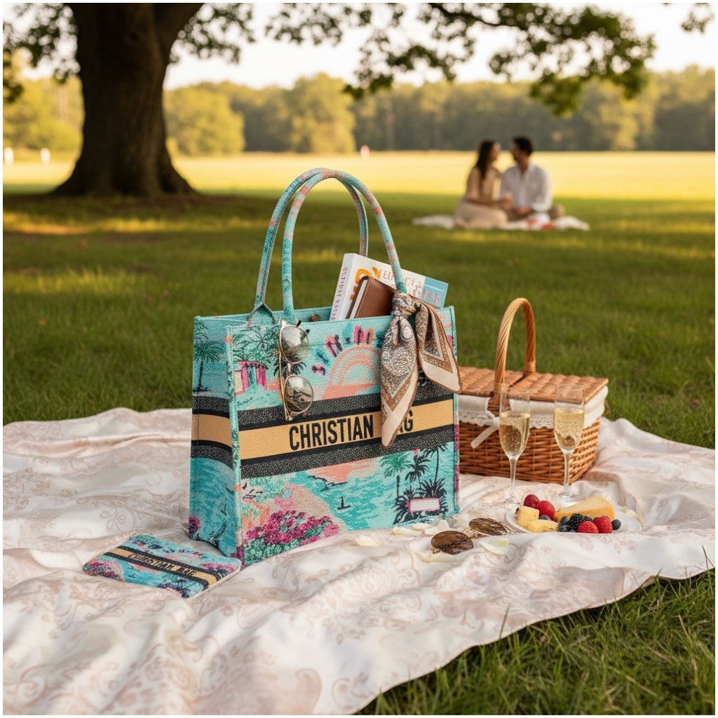 Tropical Print Chic Shopper Tote Bag