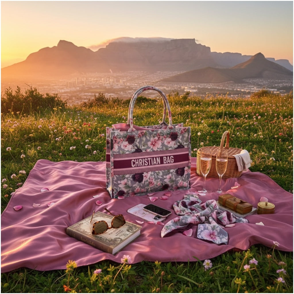 Chic Floral Canvas Shopper Tote Bag with Matching Pouch – Everyday Carry