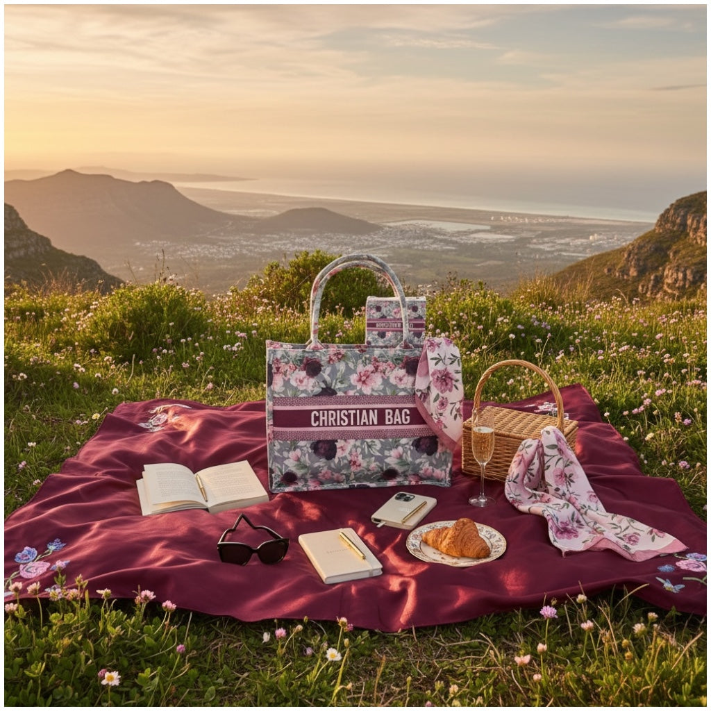 Chic Floral Canvas Shopper Tote Bag with Matching Pouch – Everyday Carry