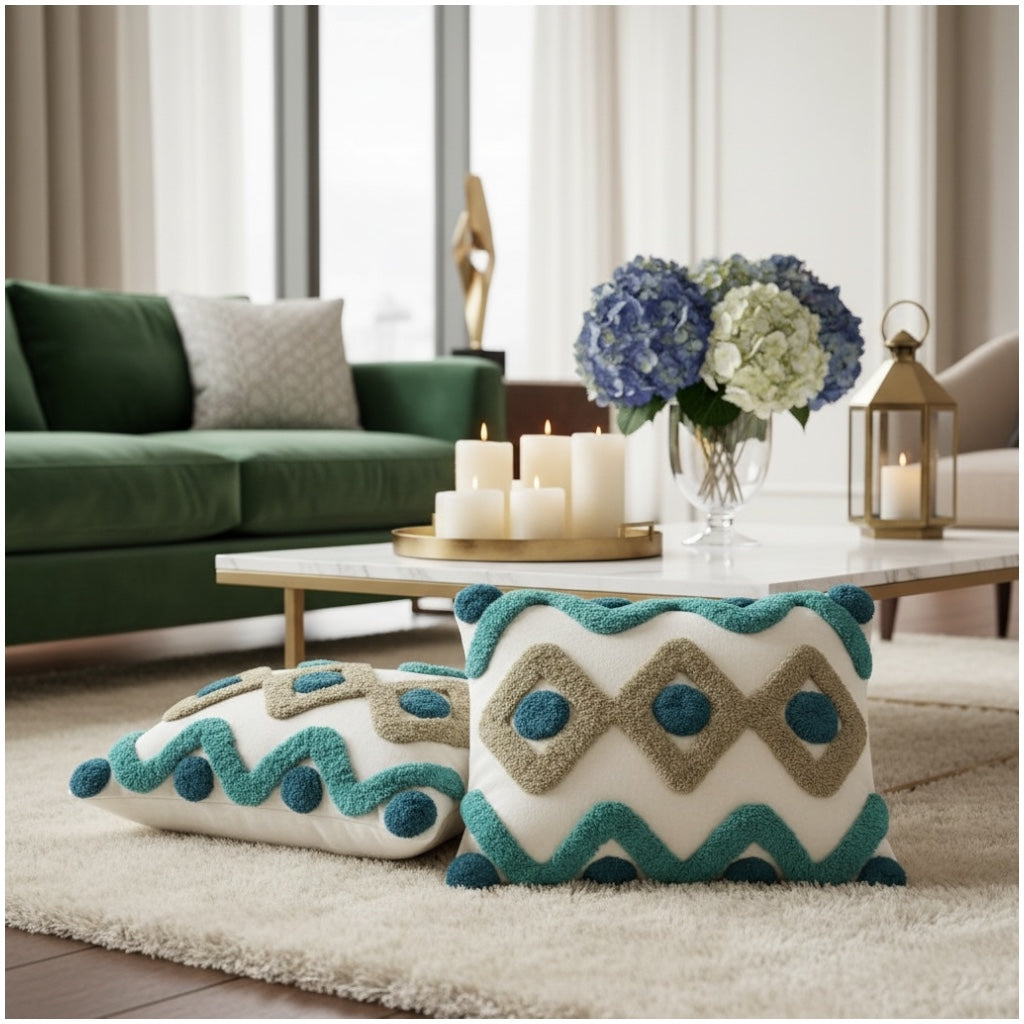 Plush Texture Cushion Covers Set of 2 – Soft, Stylish 45×45 Premium Deco