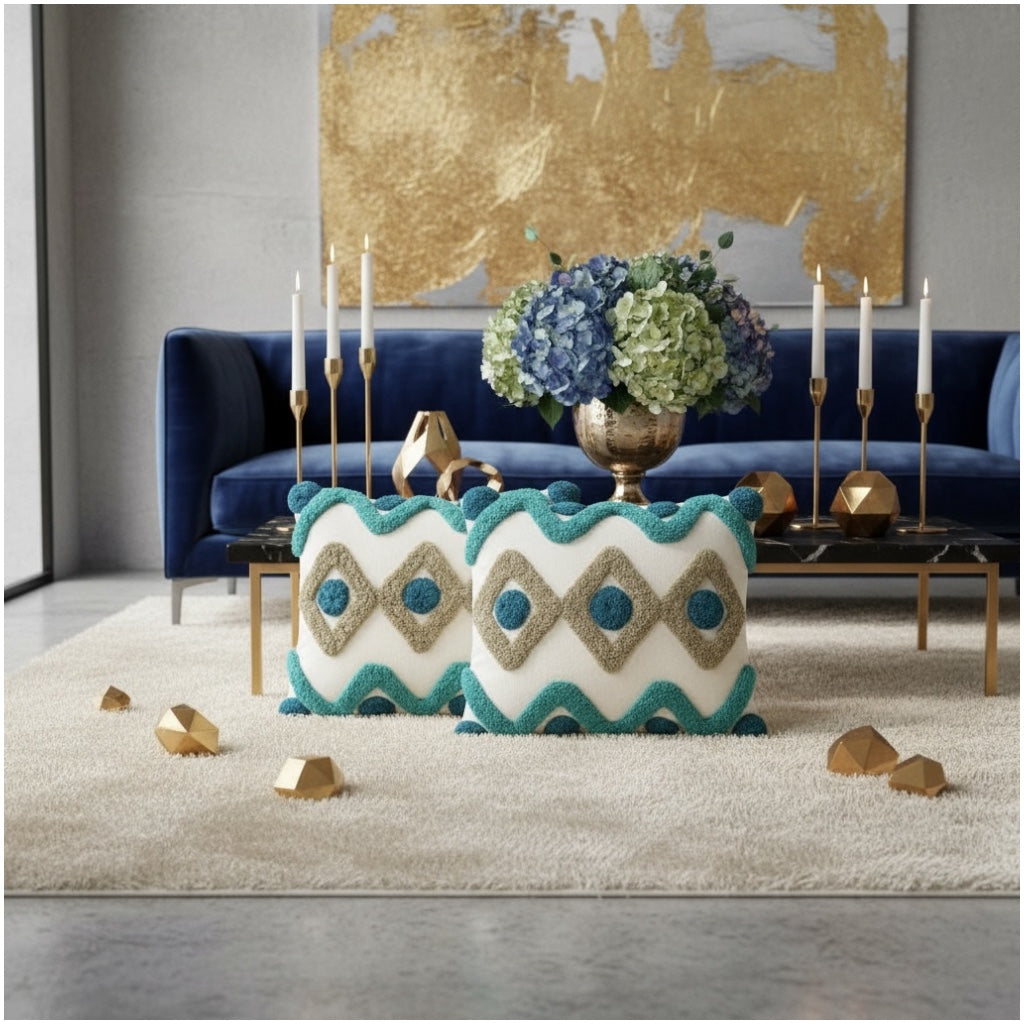 Plush Texture Cushion Covers Set of 2 – Soft, Stylish 45×45 Premium Deco