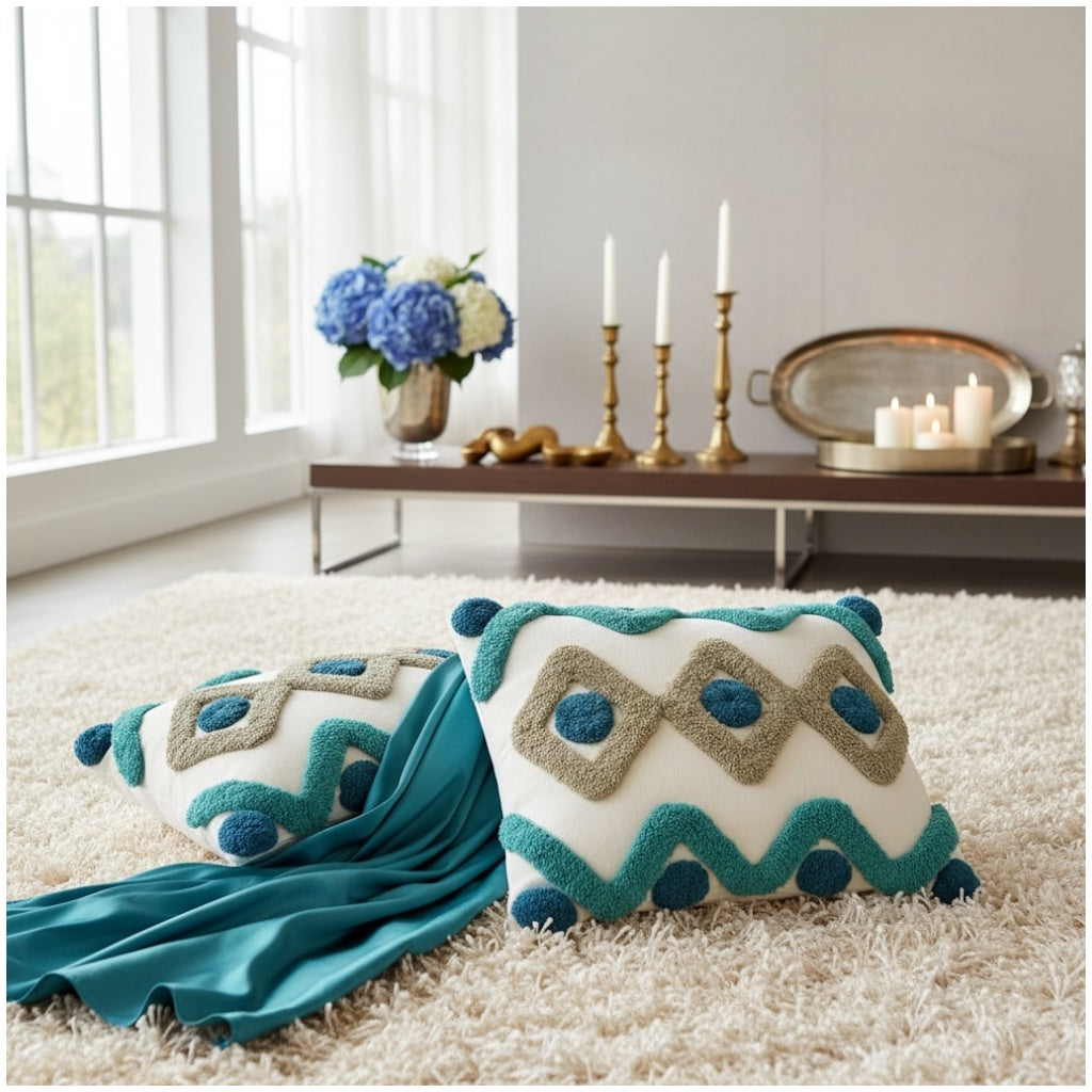 Plush Texture Cushion Covers Set of 2 – Soft, Stylish 45×45 Premium Deco