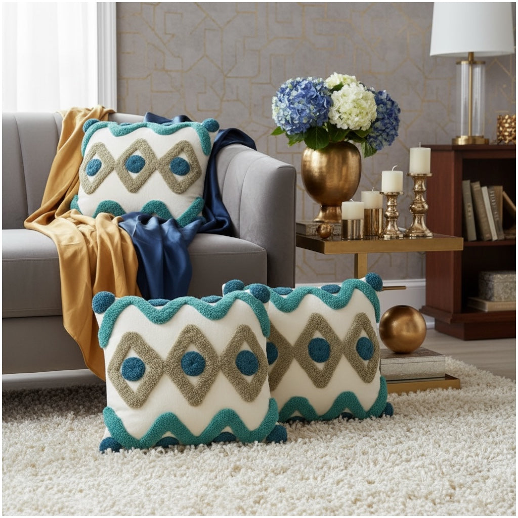 Plush Texture Cushion Covers Set of 2 – Soft, Stylish 45×45 Premium Deco