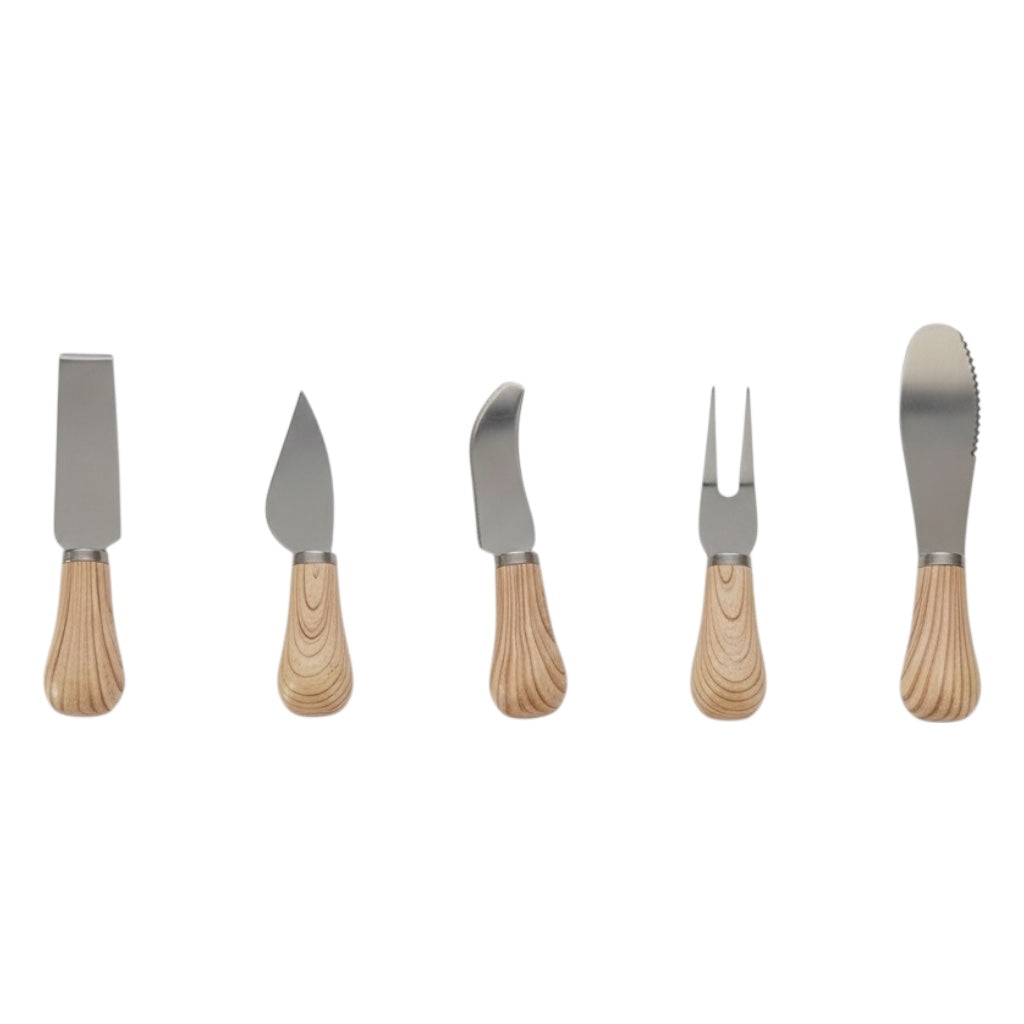 Mini Cheese Knife Set with Wooden Handles – 5-Piece Charcuterie Tools