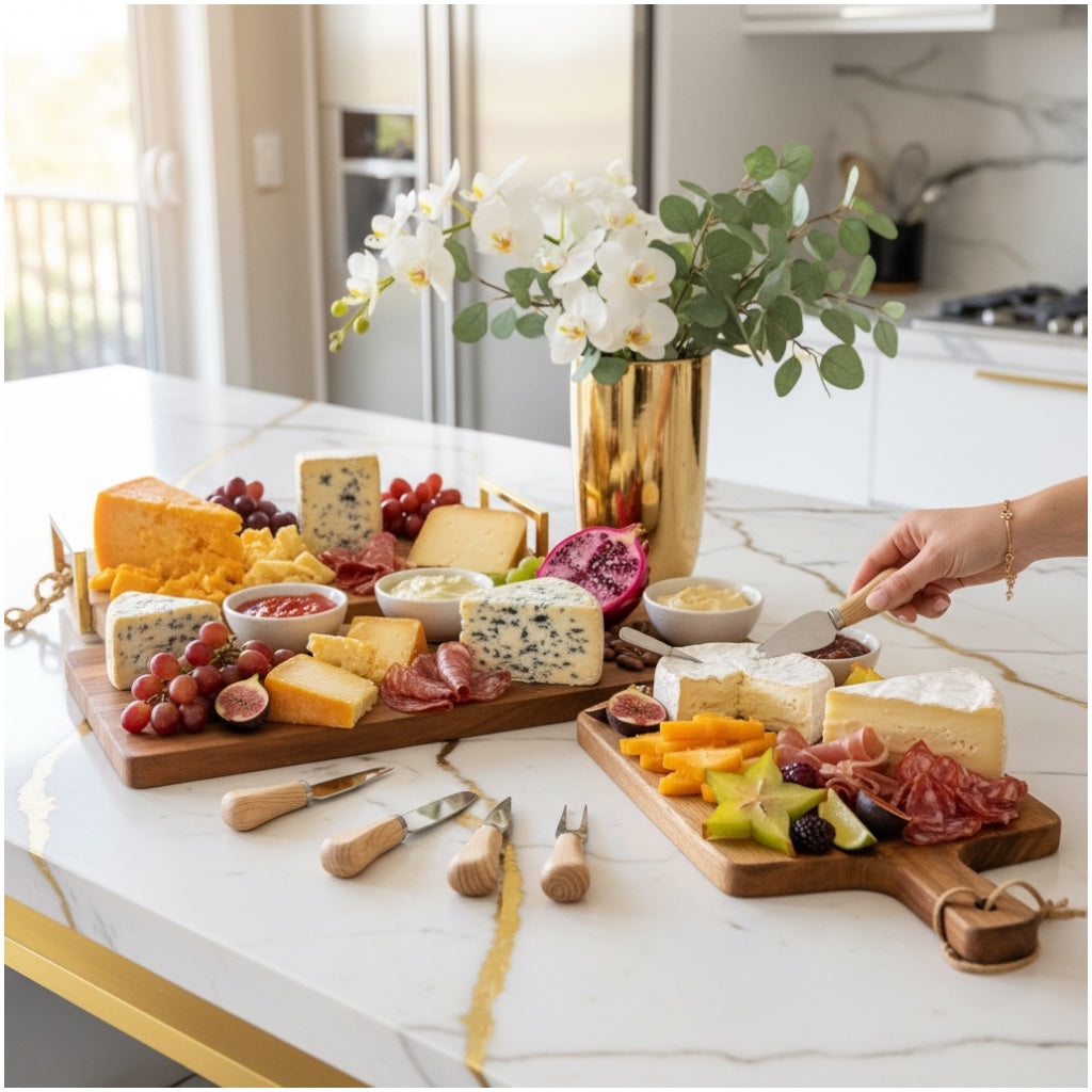 Mini Cheese Knife Set with Wooden Handles – 5-Piece Charcuterie Tools