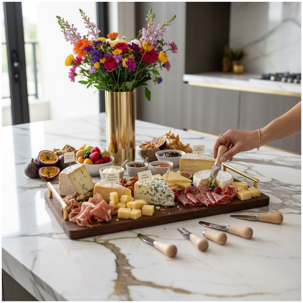 Mini Cheese Knife Set with Wooden Handles – 5-Piece Charcuterie Tools