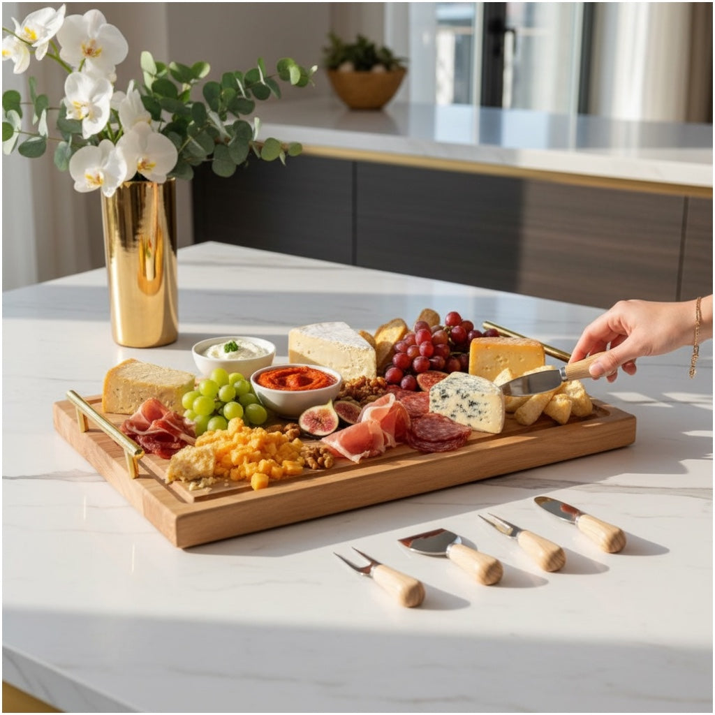 Mini Cheese Knife Set with Wooden Handles – 5-Piece Charcuterie Tools