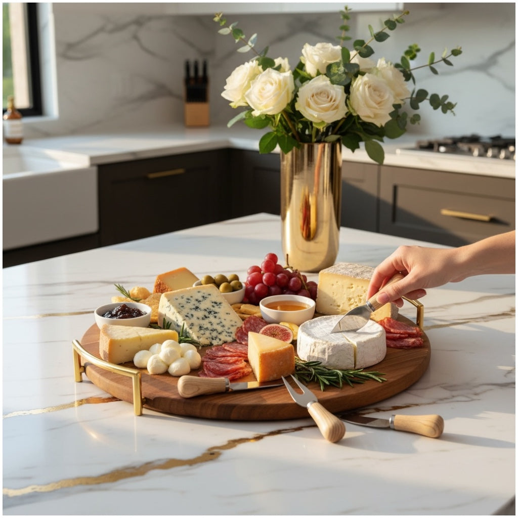 Mini Cheese Knife Set with Wooden Handles – 5-Piece Charcuterie Tools