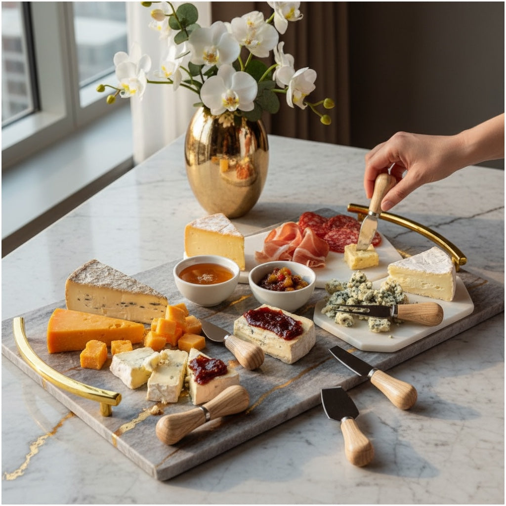 Mini Cheese Knife Set with Wooden Handles – 5-Piece Charcuterie Tools