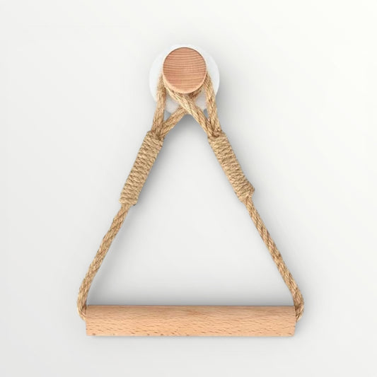 Beautiful bamboo and Rope Toilet Roll Holder – No Drill, Natural Finish