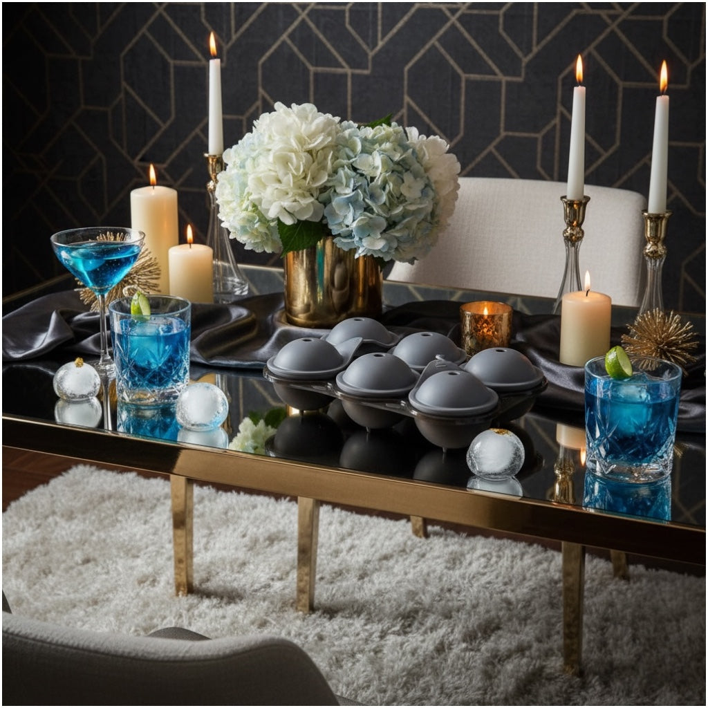 6-Cavity Hockey Ball Ice Cube Tray – Silicone Ice Mould