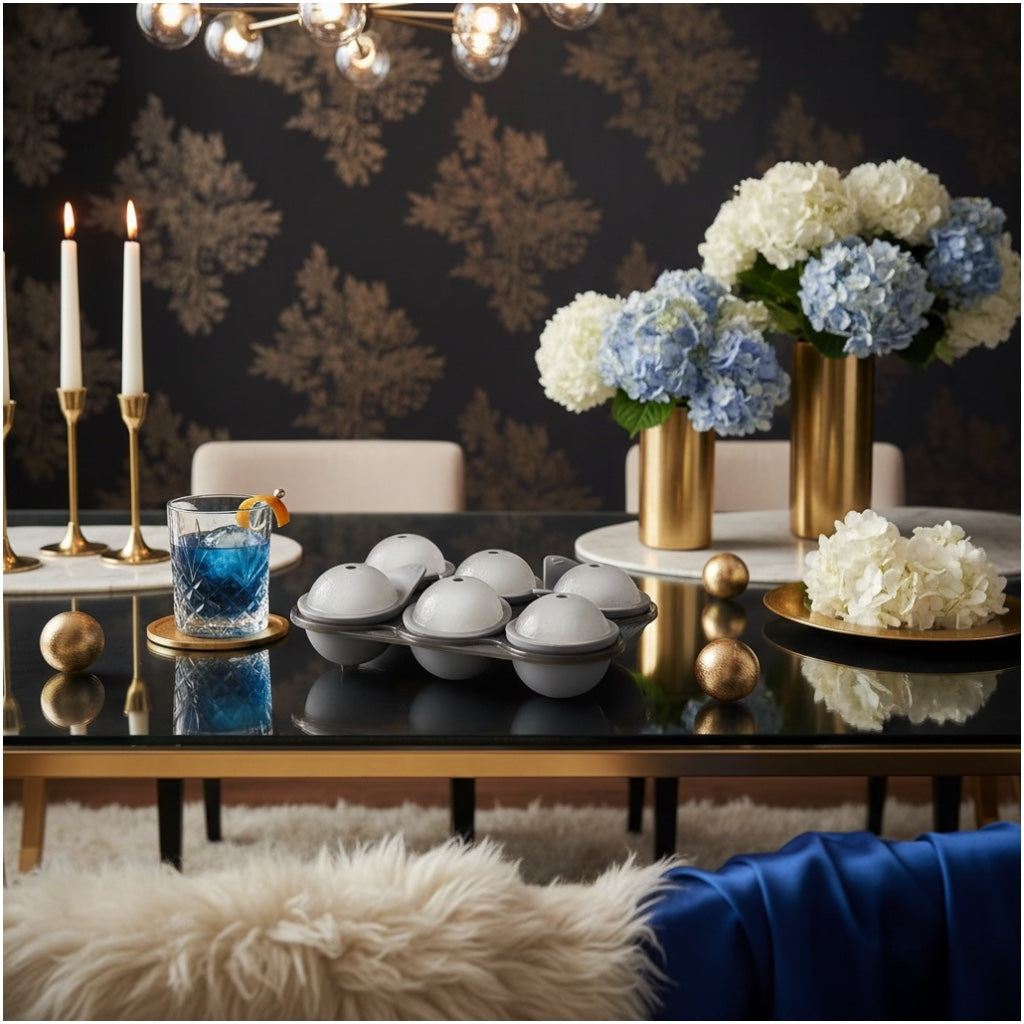 6-Cavity Hockey Ball Ice Cube Tray – Silicone Ice Mould