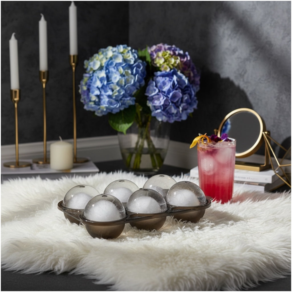 6-Cavity Hockey Ball Ice Cube Tray – Silicone Ice Mould