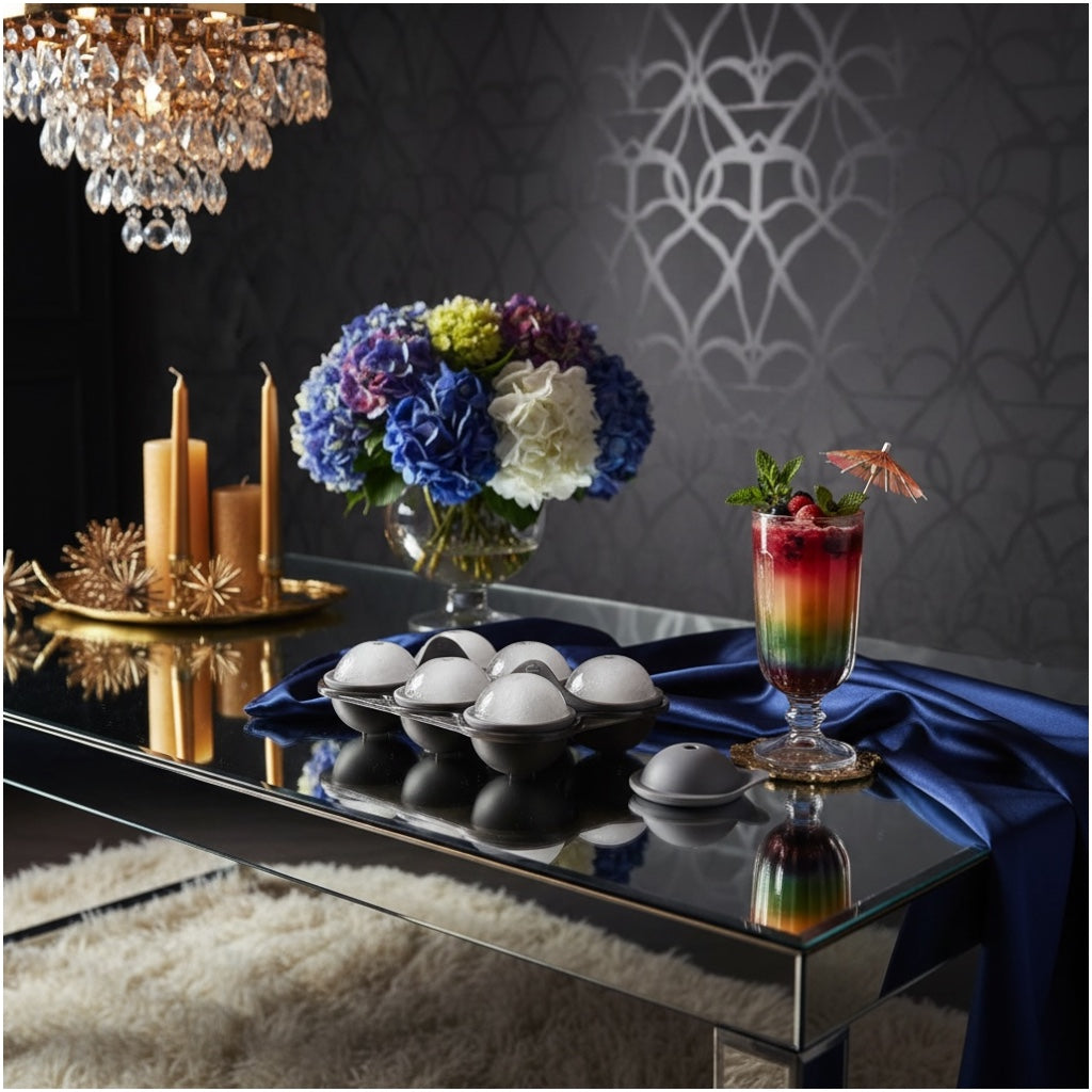 6-Cavity Hockey Ball Ice Cube Tray – Silicone Ice Mould