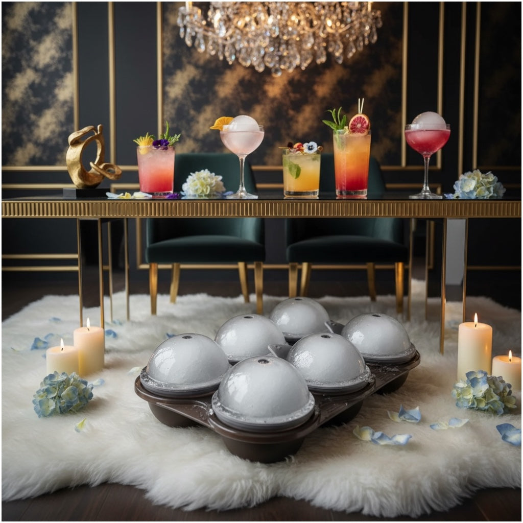 6-Cavity Hockey Ball Ice Cube Tray – Silicone Ice Mould