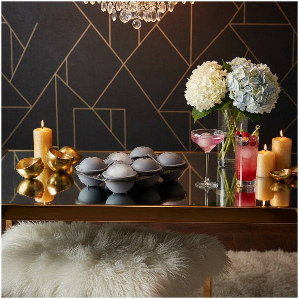 6-Cavity Hockey Ball Ice Cube Tray – Silicone Ice Mould