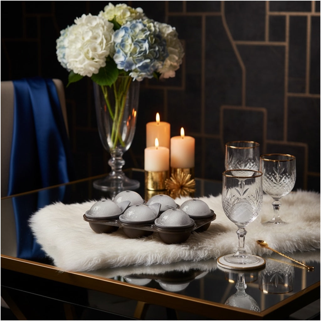 6-Cavity Hockey Ball Ice Cube Tray – Silicone Ice Mould