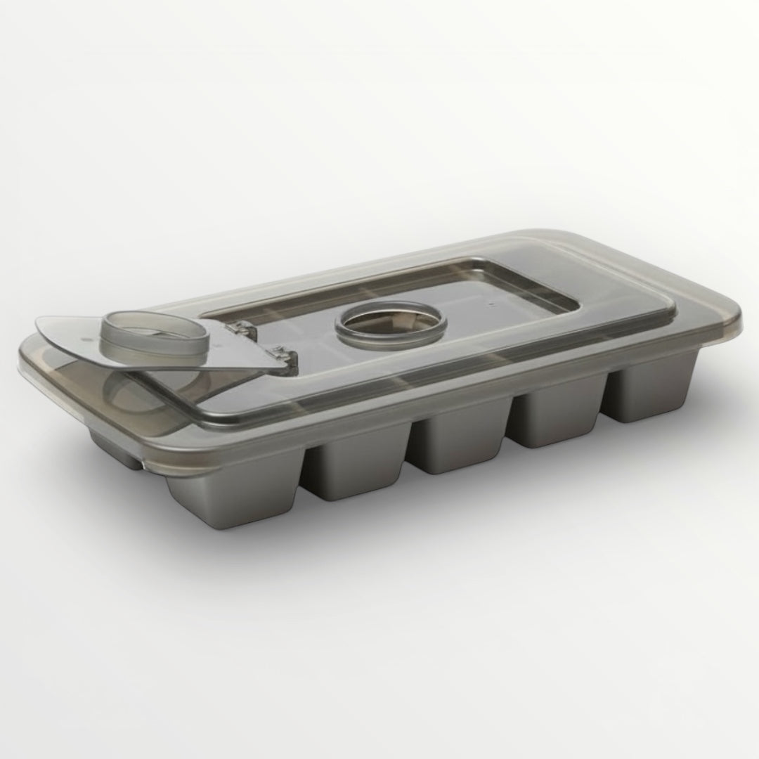 5 Cavity Silicone Ice Cube Tray With Lid And Center Fill Hole