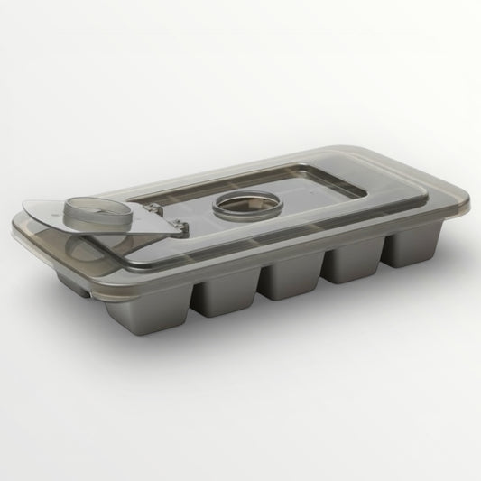 5 Cavity Silicone Ice Cube Tray With Lid And Center Fill Hole