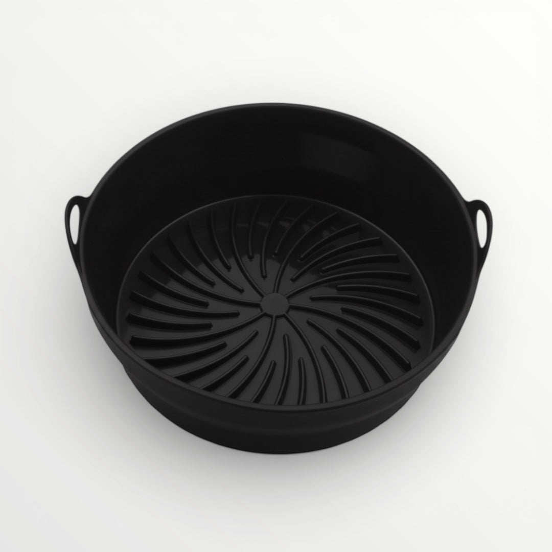 Round Silicone Air Fryer Basket 20cm Heat Resistant Reusable Cooking Ware