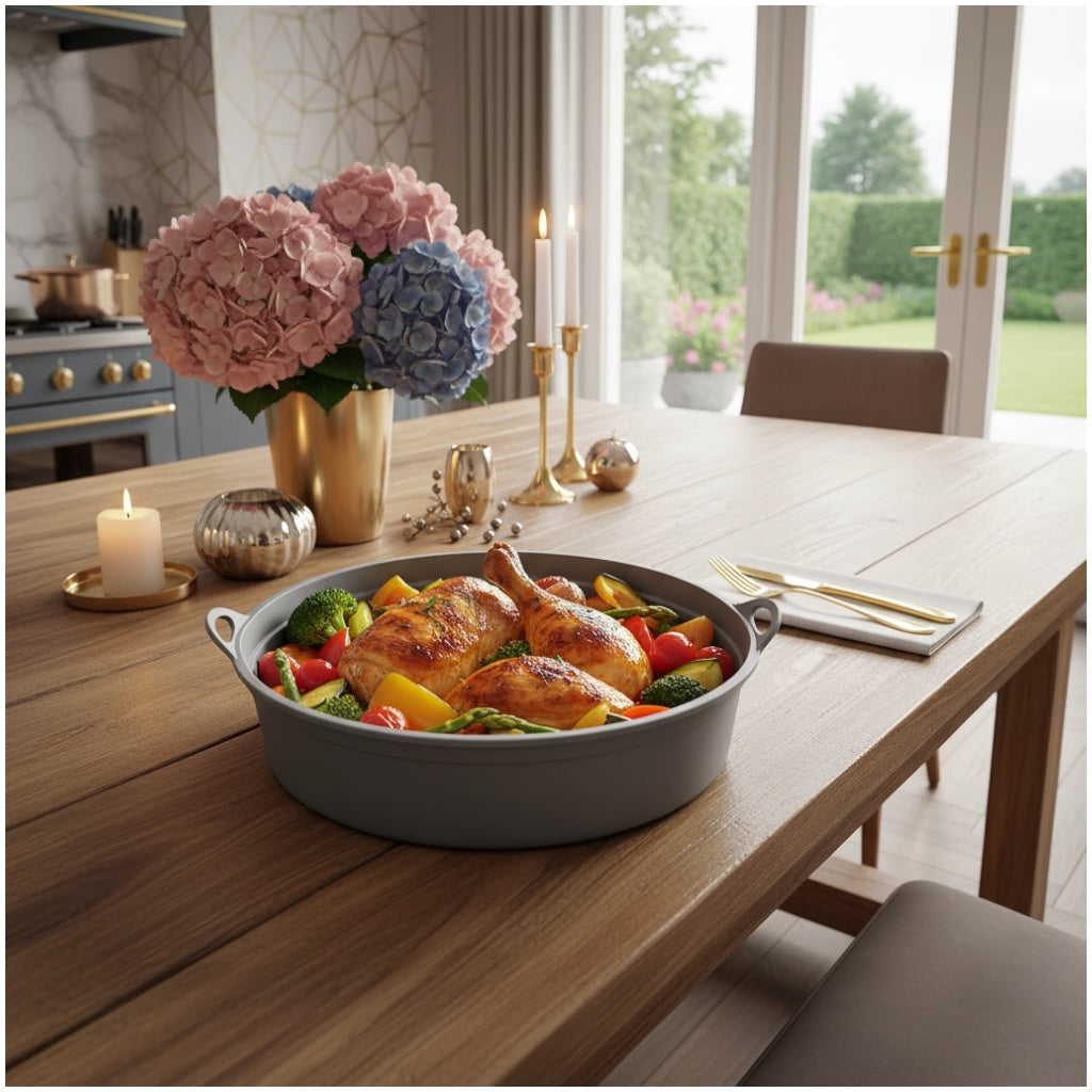 Round Silicone Air Fryer Liner 20cm Reusable Non Stick Cooking Basket