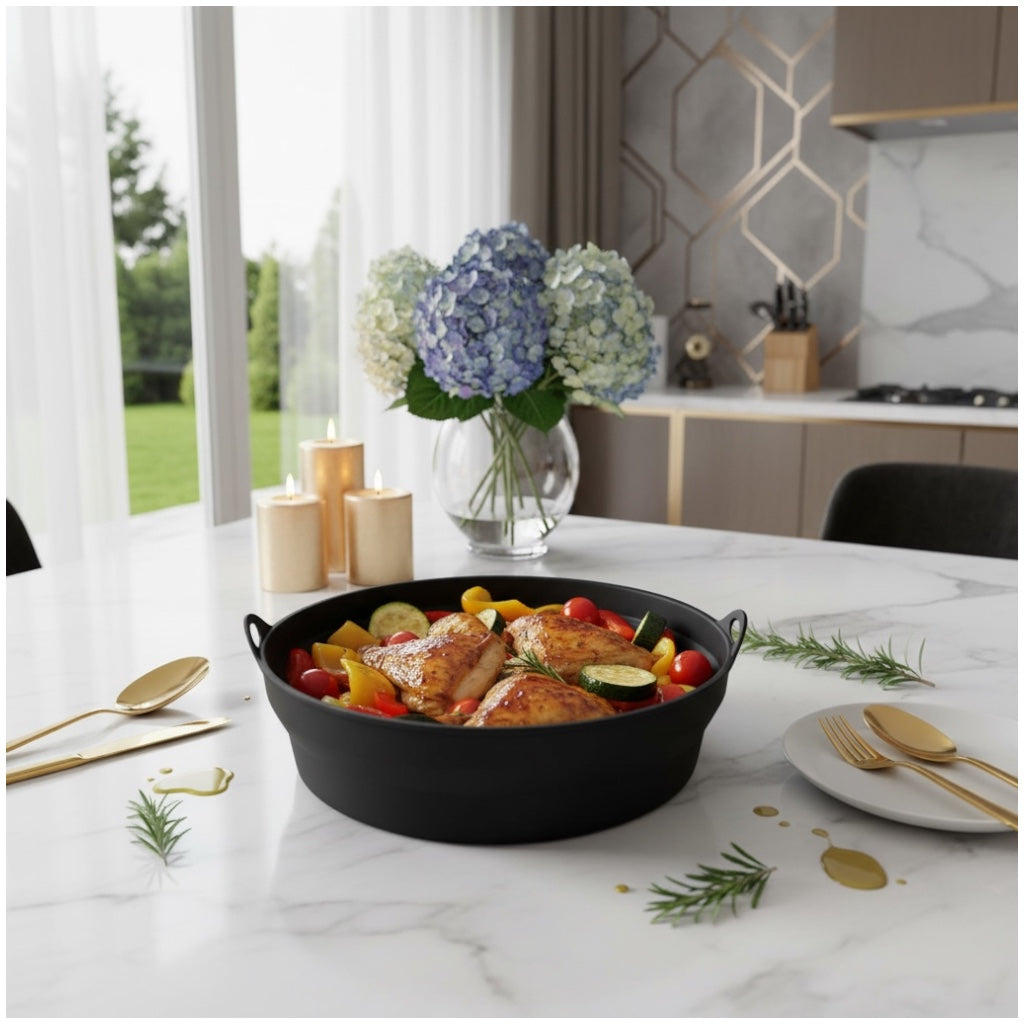 Round Silicone Air Fryer Basket 20cm Heat Resistant Reusable Cooking Ware