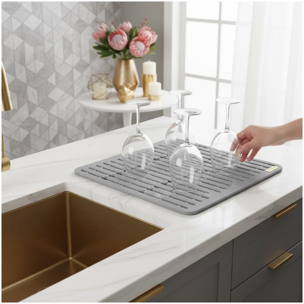 Multi Purpose Silicone Drying Mat For Kitchen Countertops And Sinks
