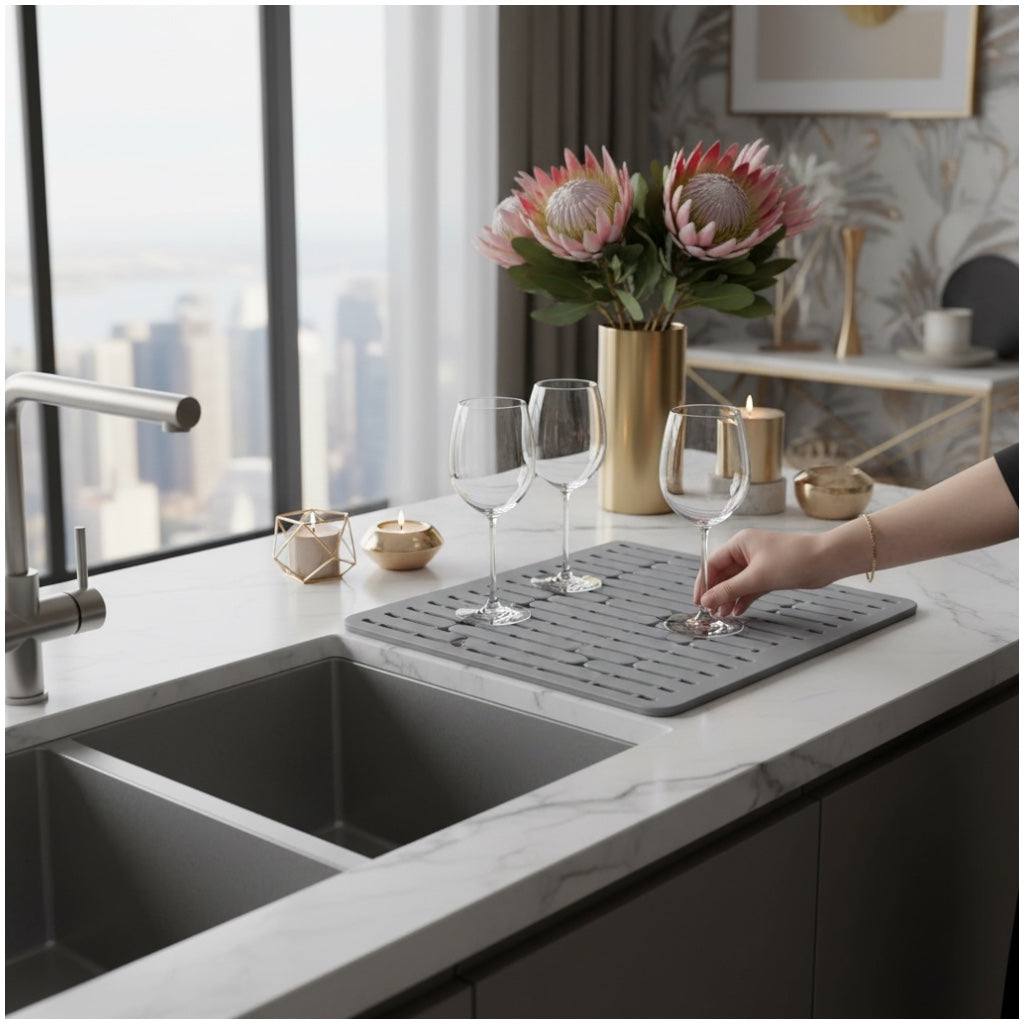 Multi Purpose Silicone Drying Mat For Kitchen Countertops And Sinks