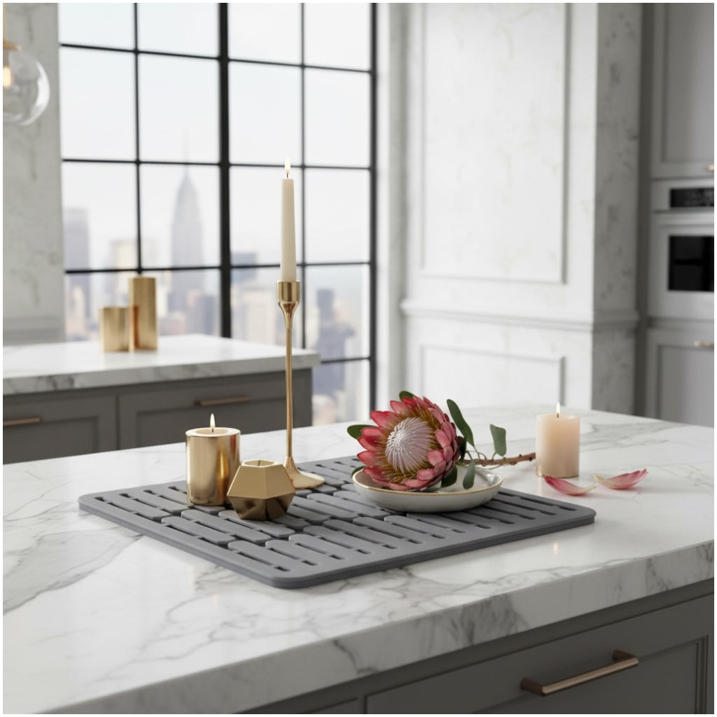 Multi Purpose Silicone Drying Mat For Kitchen Countertops And Sinks