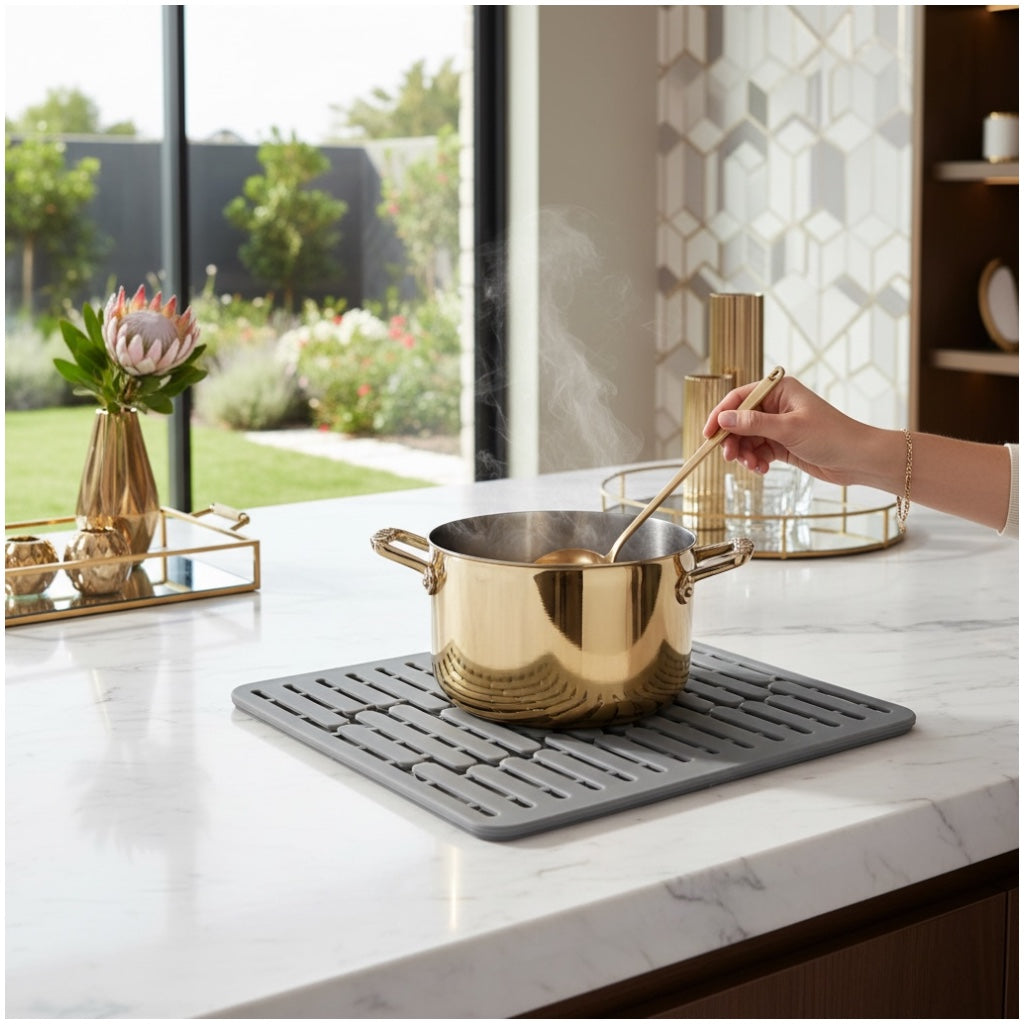 Multi Purpose Silicone Drying Mat For Kitchen Countertops And Sinks