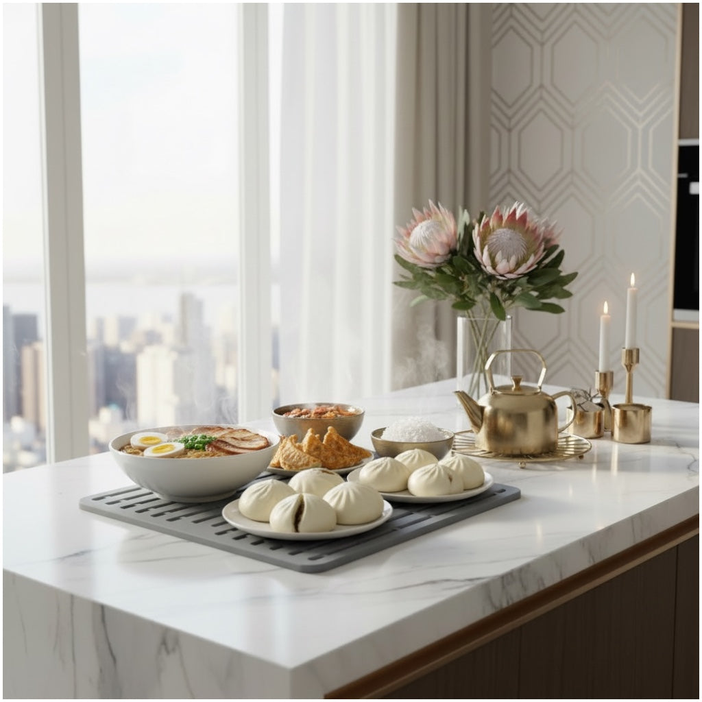 Multi Purpose Silicone Drying Mat For Kitchen Countertops And Sinks