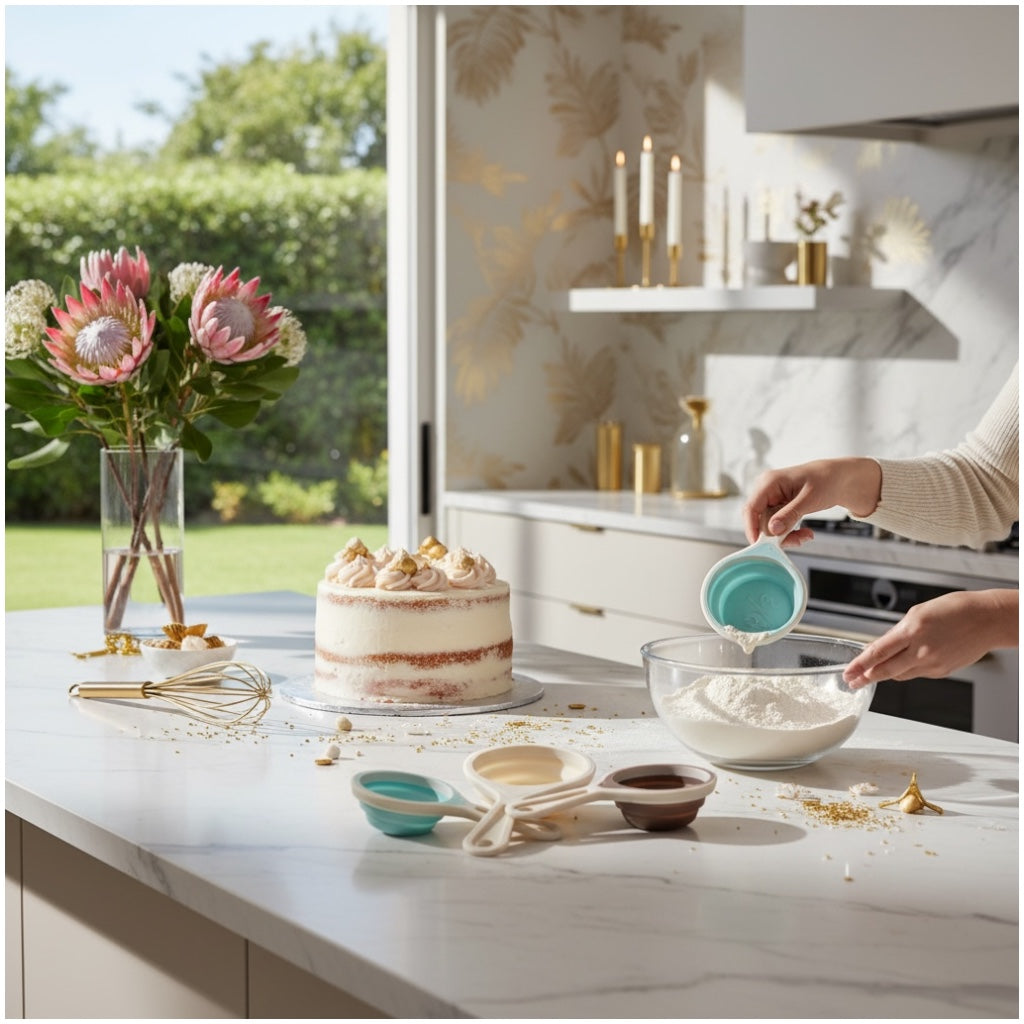 3 Piece Collapsible Silicone Measuring Cups Set for Baking and Cooking