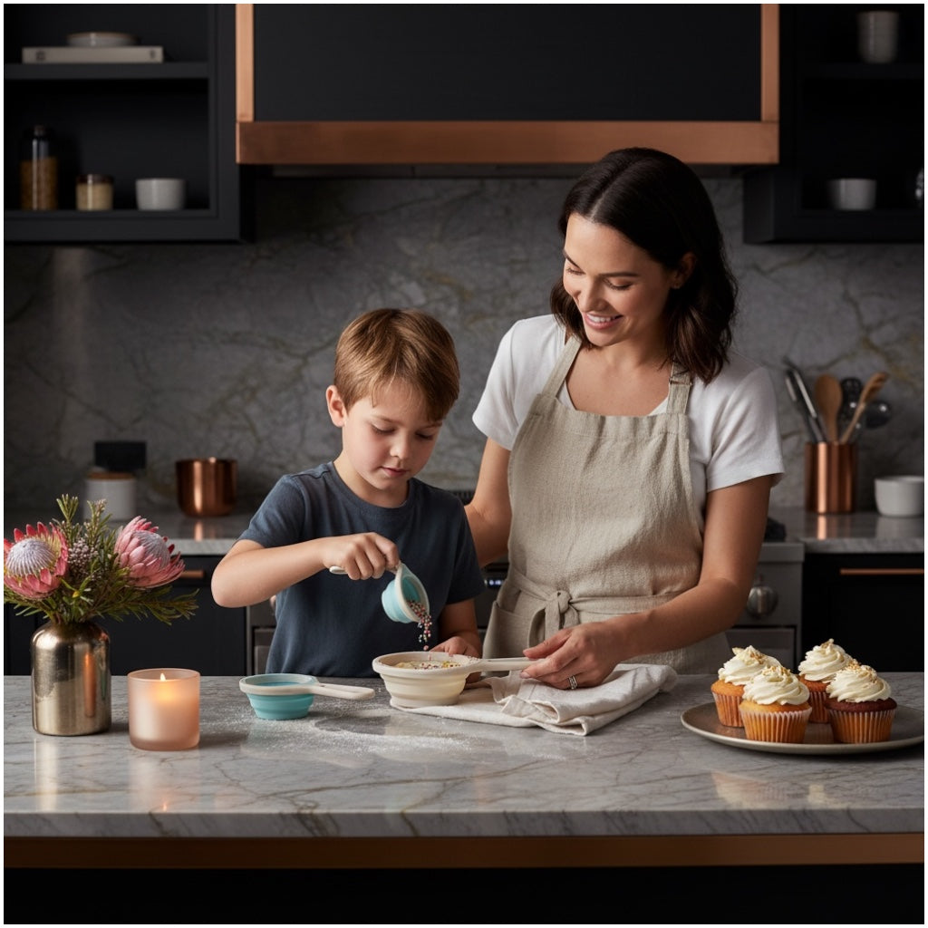 3 Piece Collapsible Silicone Measuring Cups Set for Baking and Cooking