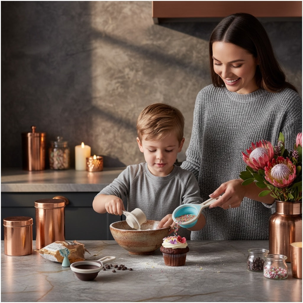 3 Piece Collapsible Silicone Measuring Cups Set for Baking and Cooking