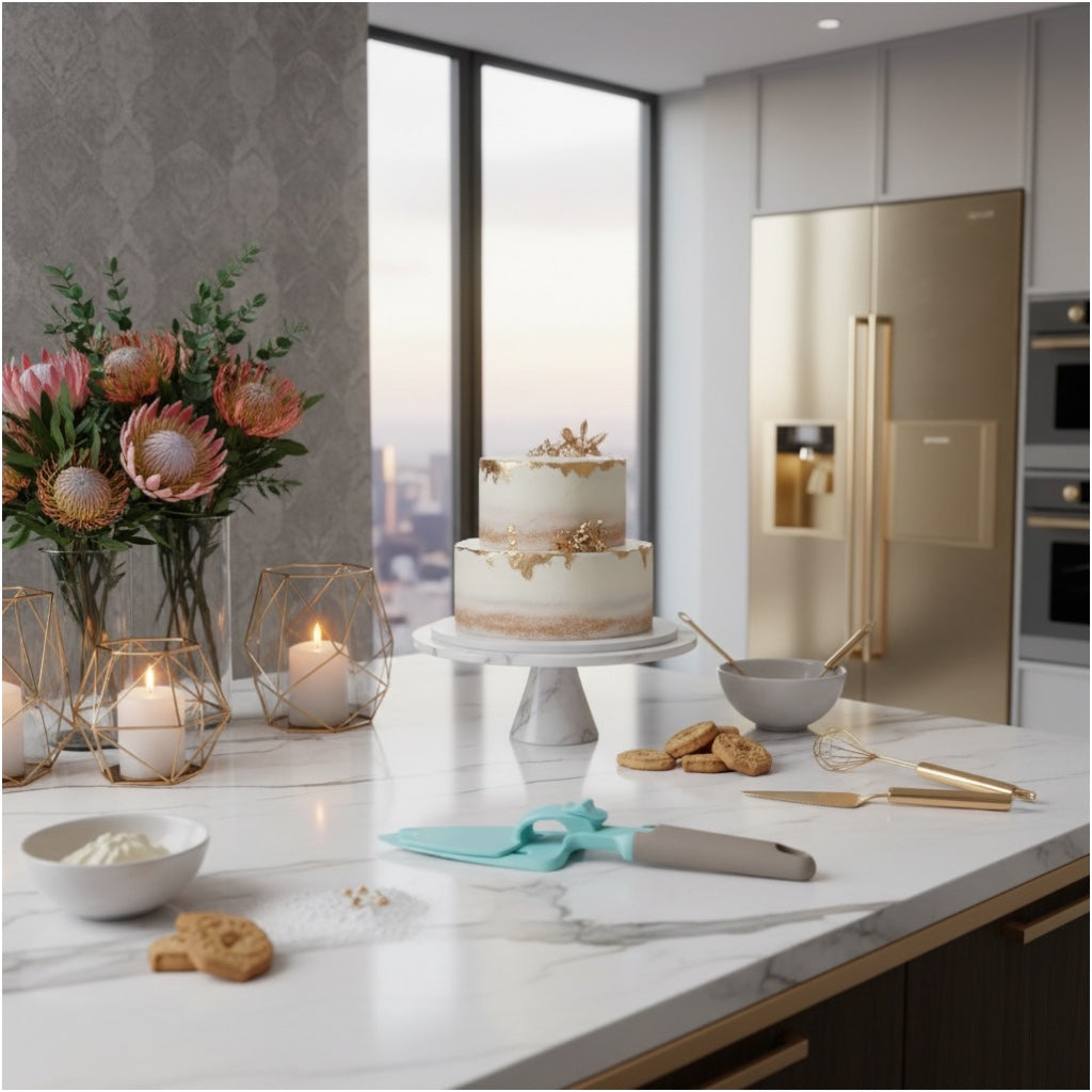 Detachable Cake and Pizza Server Spatula with Push Button Handle