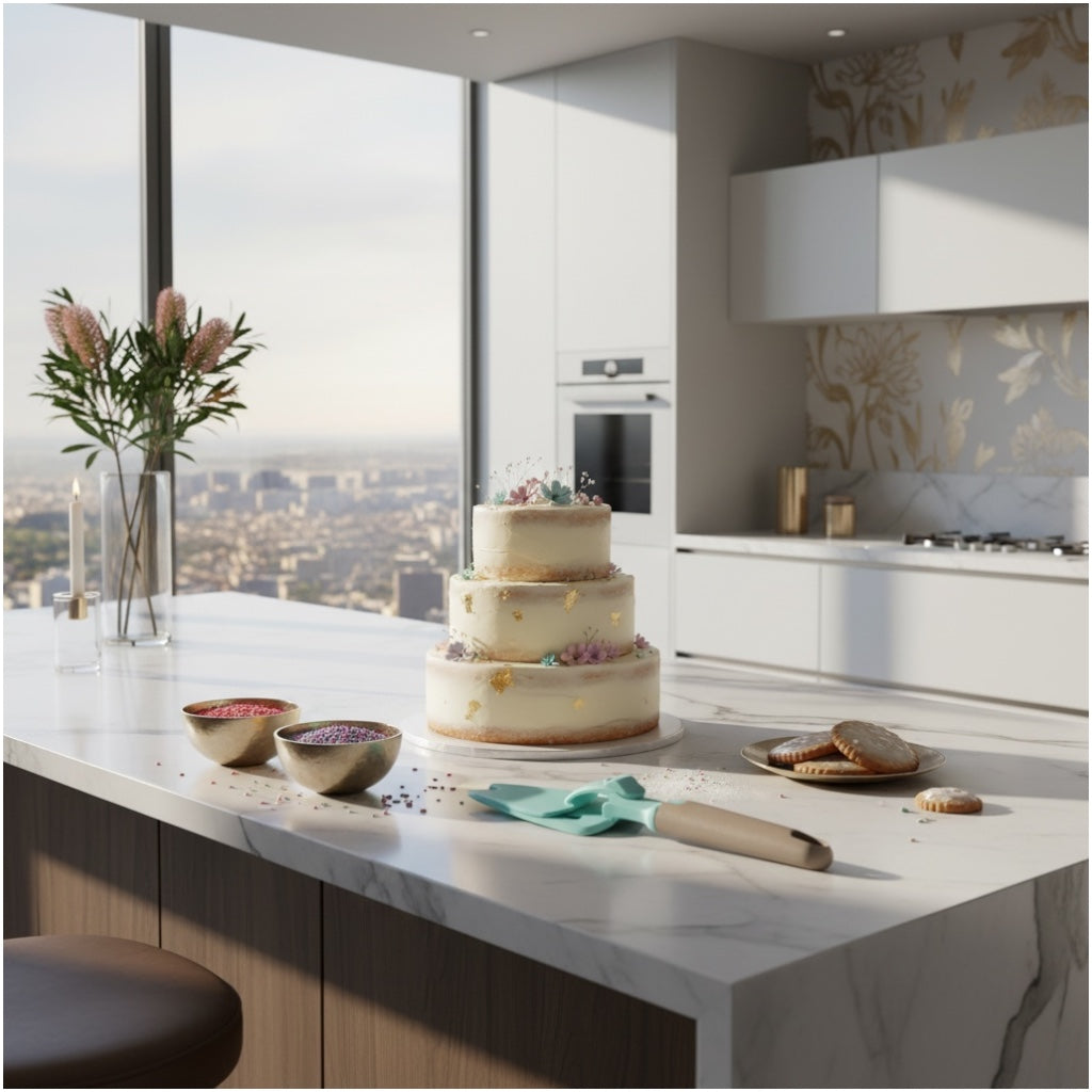 Detachable Cake and Pizza Server Spatula with Push Button Handle