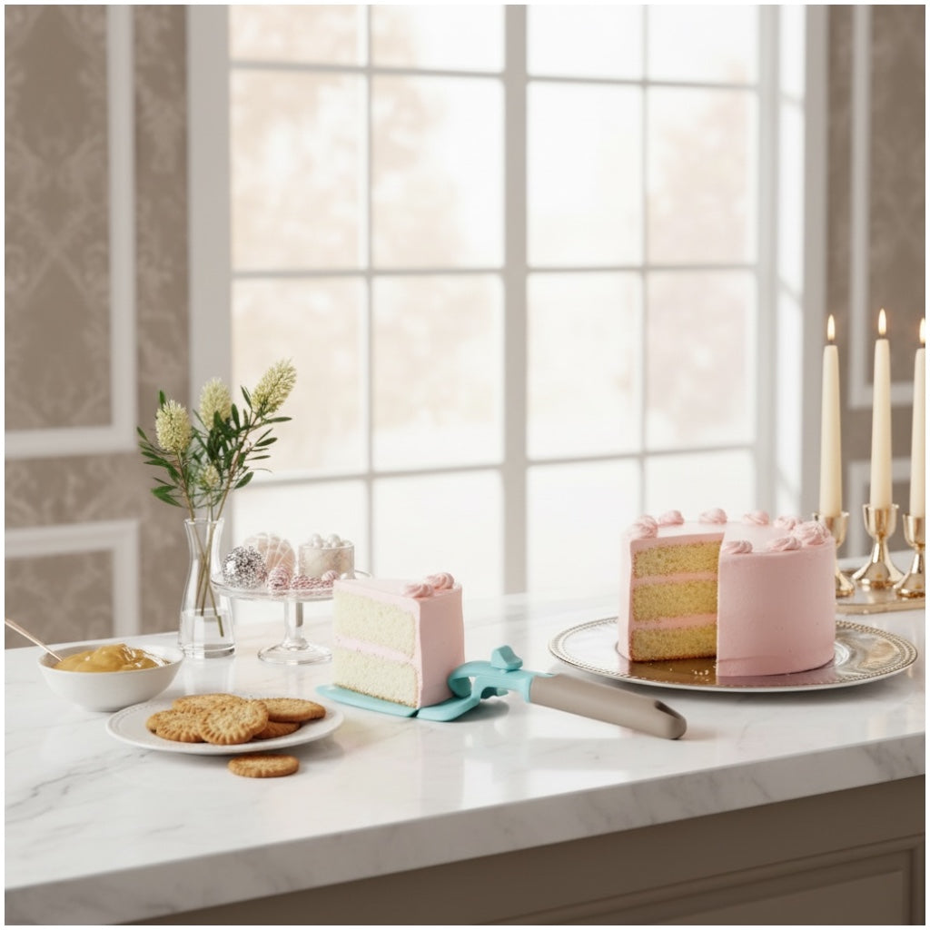 Detachable Cake and Pizza Server Spatula with Push Button Handle