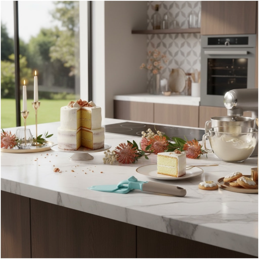 Detachable Cake and Pizza Server Spatula with Push Button Handle