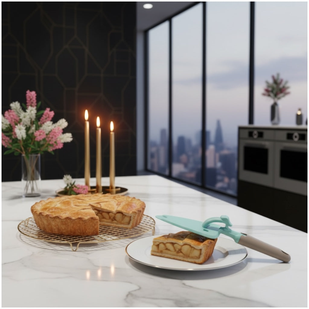 Detachable Cake and Pizza Server Spatula with Push Button Handle