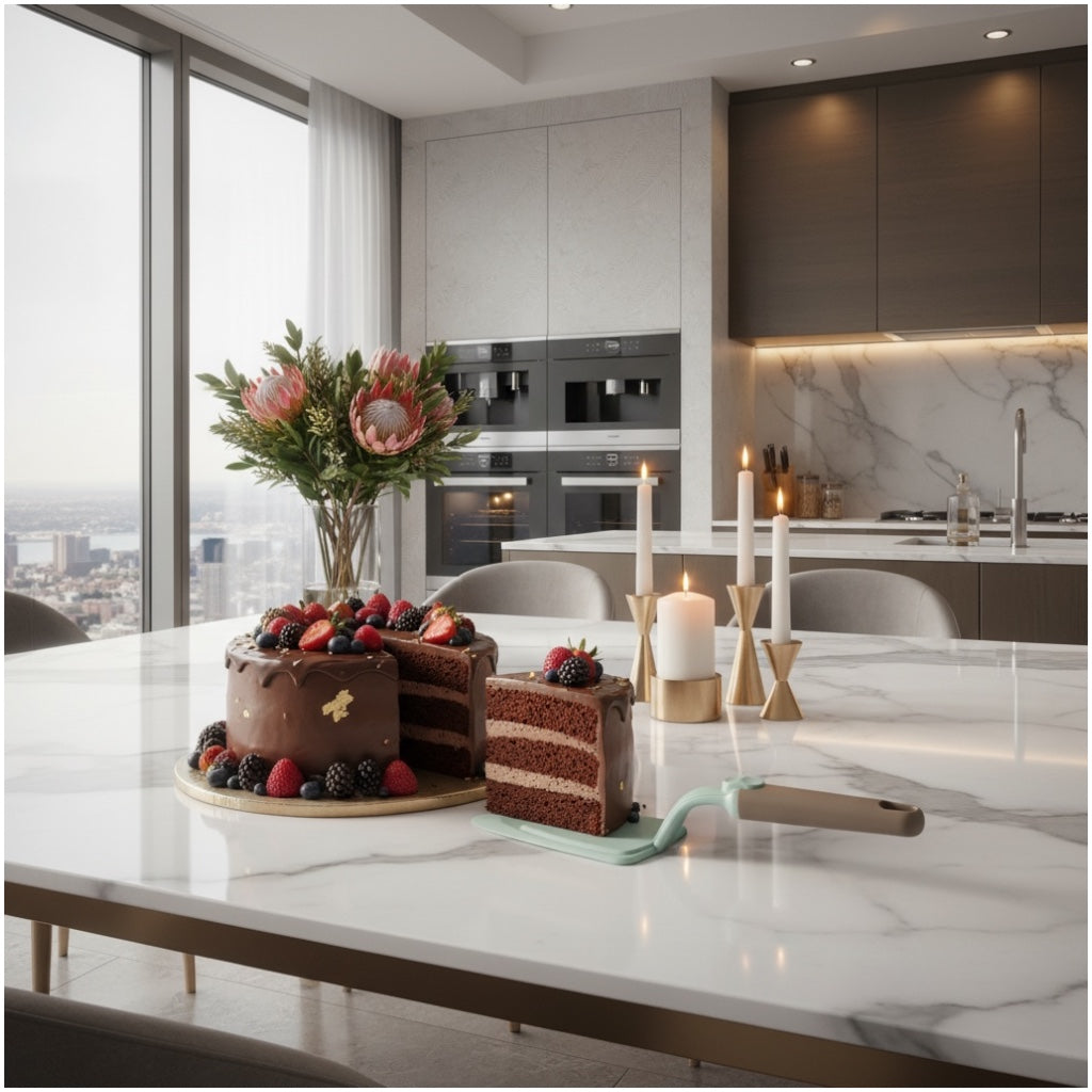 Detachable Cake and Pizza Server Spatula with Push Button Handle