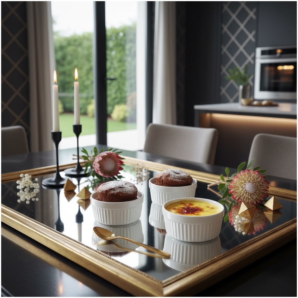 Beautiful Porcelain Dessert Ramekins Set of 4 – 160ml White Bowls